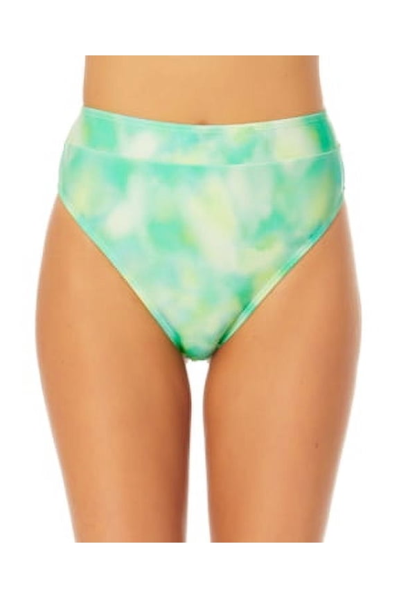 GREEN MULTI Tie-Dye High-Waist Bikini Swim Bottom, US X-Large