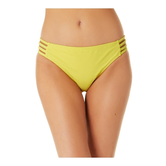 California Waves Junior's Strappy Side Hipster Bikini Bottoms Swimsuit Yellow Size X-Large