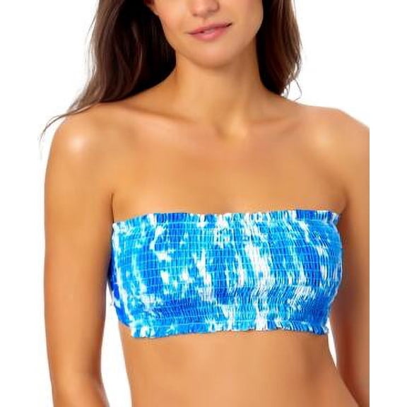 California Waves Juniors' Smocked Longline Bandeau Bikini Top, Created for Macy's Women's Swimsuit