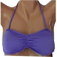 thumbnail image 1 of California Waves PURPLE Bandeau Ruched Bikini Swim Top, US Large, 1 of 1
