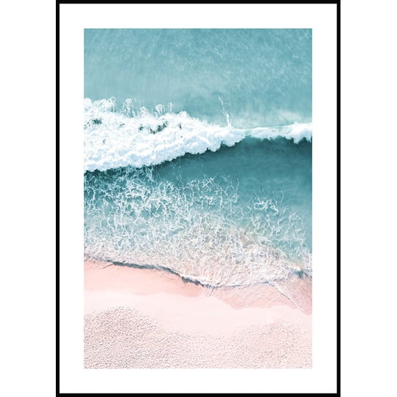 California Waves Poster Wall Art, Modern Wall Decor For Living Room Bedroom, 12x18 UNFRAMED