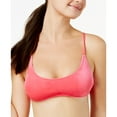 thumbnail image 1 of California Waves Women’s Crushed Velvet Bralette Bikini Top Swimsuit, Pink, Small, 1 of 4