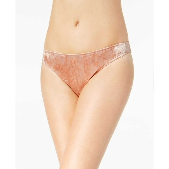 California Waves Women’s Crushed Velvet Hipster Bikini Bottoms Swimsuit, Beige, X-Small