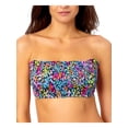 thumbnail image 1 of California Waves Women's Multi Color Floral Stretch Tie Lined Smocked Convertible Adjustable Bandeau Swimsuit Top M, 1 of 3