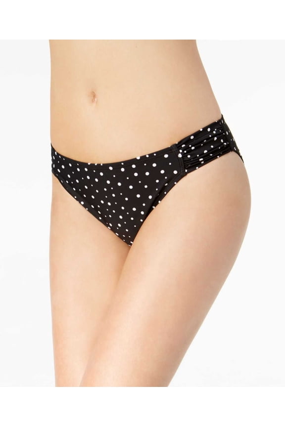 Women's Space Dot Side-Tab Bikini Bottoms Swimsuit, Black, X-Small