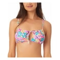 thumbnail image 1 of California Waves Womens Floral Print Knot-Front Bikini Swim Top, 1 of 3