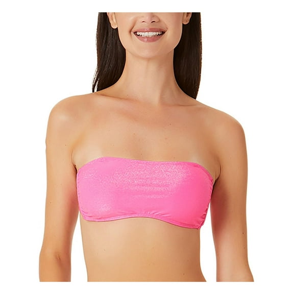 California Waves Womens Juniors Metallic Bandea Bikini Swim top