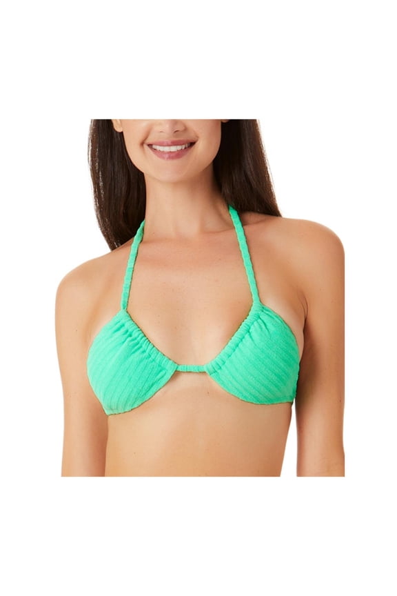 Womens Juniors Ribbed Terry Cloth Bikini Swim top