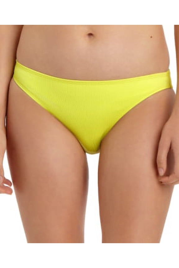 Womens Ribbed Bikini Swim Bottom Separates Yellow S