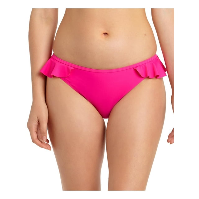 California Waves Womens Ruffled Hipster Swim Bottom Separates Pink XL