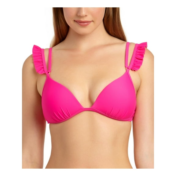 California Waves Womens Ruffled Push Up Swim Top Separates