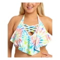 thumbnail image 1 of California Waves Womens Strappy Flounce Swim Top Separates White 20/22, 1 of 2