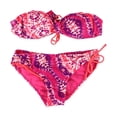 thumbnail image 1 of California Waves Womens Tie-Dye Side Tie 2 Piece Bandeau, Pink, Small, 1 of 1