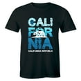 thumbnail image 1 of California White Bear Cali Souvenir State Map Republic CA Retro Mens T-Shirt, 1 of 4