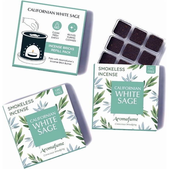 California White Sage Bricks by | 3x9 Bricks | Sage for Cleansing Negative Energy & Protection | Sage for Smokeless Smudging & Spiritual Cleansing | Refill Pack