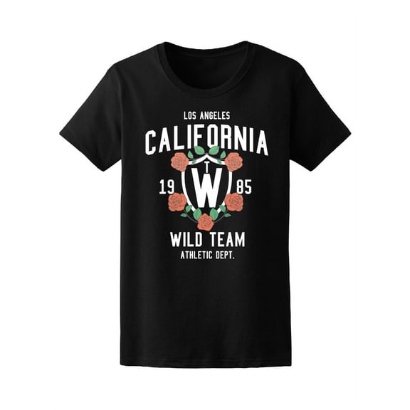 California Wild Team Rose Design T-Shirt Women -Image by Shutterstock, Female x-Large