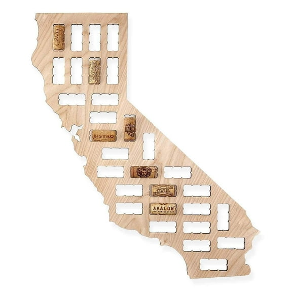 California Wine Cork Map
