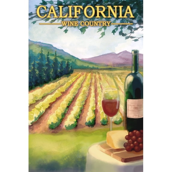 California, Wine Country (16x24 Giclee Gallery Art Print, Vivid Textured Wall Decor)