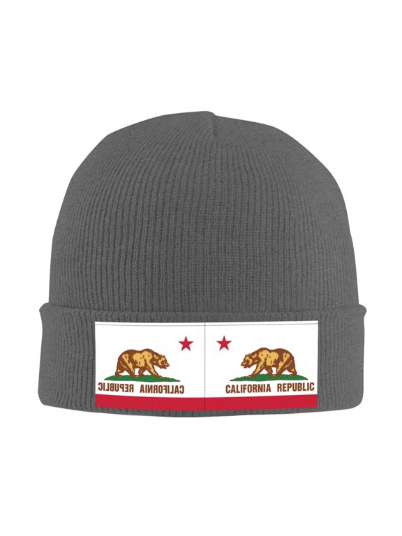 California Winter Beanie Hats for Men Women Warm Cozy Knitted Cuffed Skull Cap Deep Heather