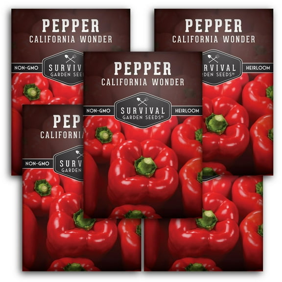California Wonder Pepper Seeds - 5 Pack - Non-GMO Heirloom Full Sun Annual Vegetable