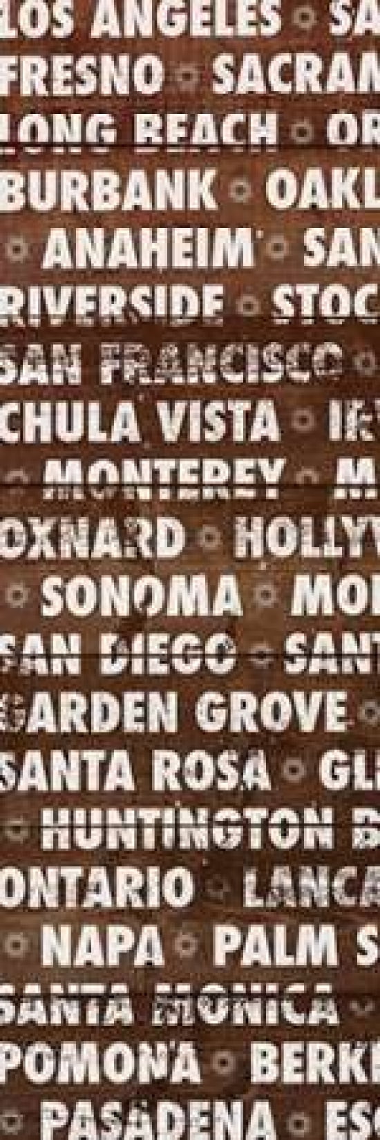 California Wood Type Canvas Art - Dan Meneely (12X36)