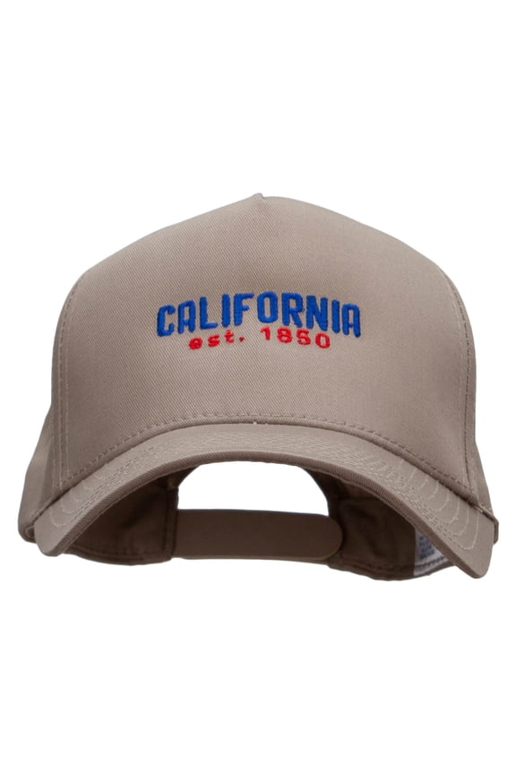 California Year Established 5 Panel Pro Style Brushed Cap - Khaki OSFM