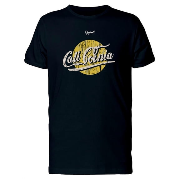 California Yellow Circle Grunge T-Shirt Men -Image by Shutterstock, Male Large