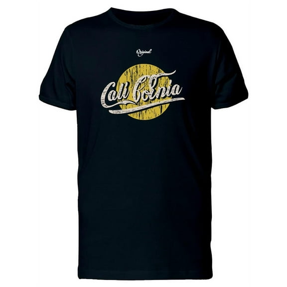 California Yellow Circle Grunge T-Shirt Men -Image by Shutterstock, Male Medium