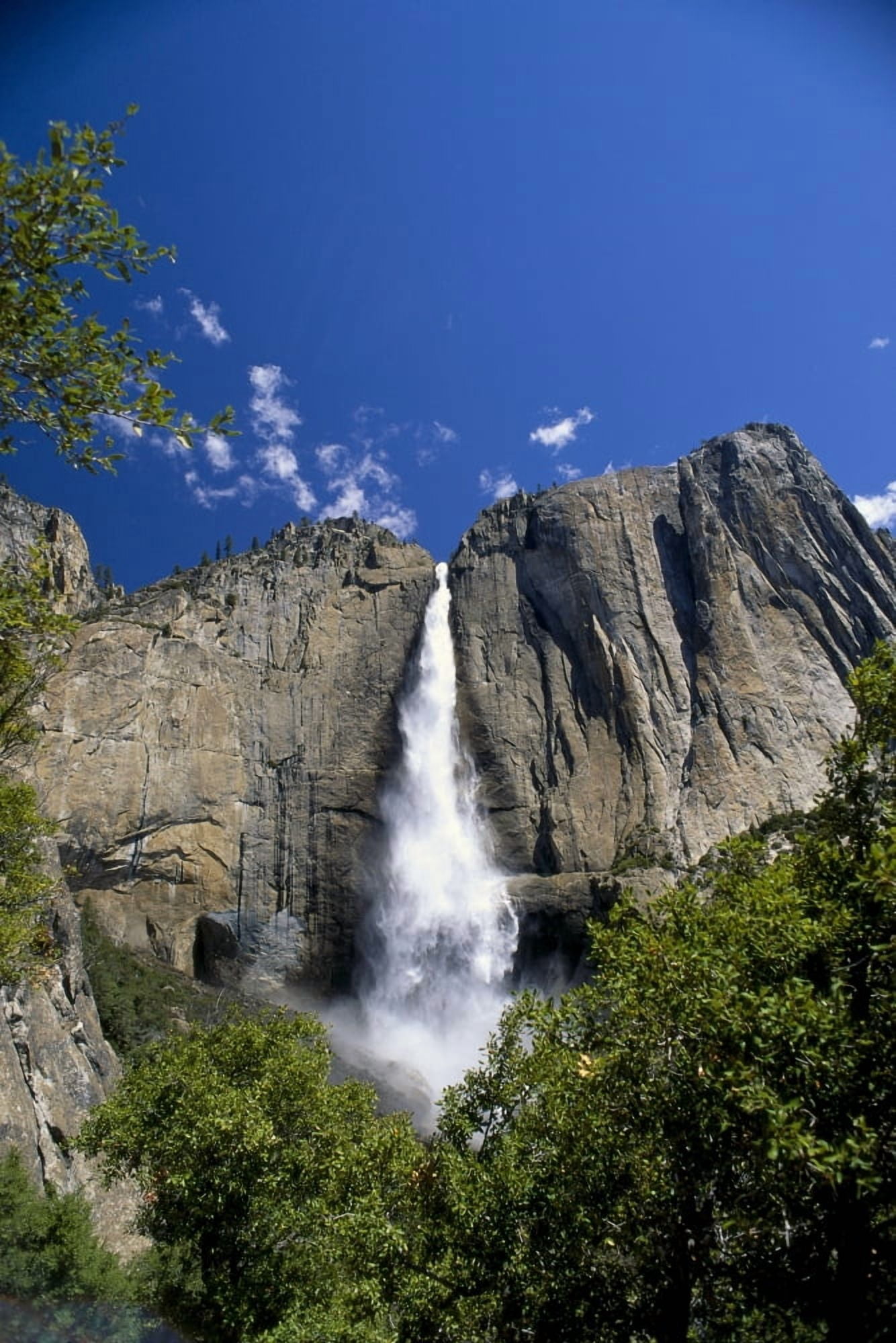 California Yosemite National Park Upper Falls Come Down Rocks Blue Skies B1643 Canvas Art - Peter French Design Pics (24 x 38)