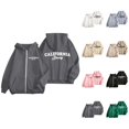 thumbnail image 1 of California Zip Up Hoodie for Women 2025 Long Sleeve Casual Graphic Hooded Sweatshirt with Pockets Jacket Coat, 1 of 1