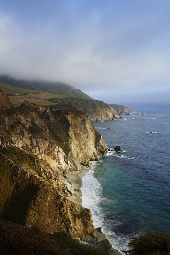 California coastline along state route 1 and the pacific ocean California United States of America Canvas Art - Daniel Alexander Design Pics (24 x 36)