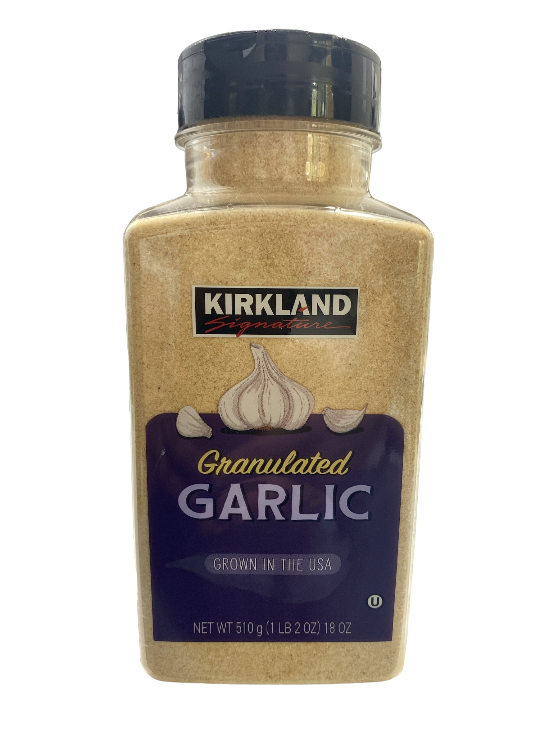 California granulated garlic, 18 oz. Grown in The USA