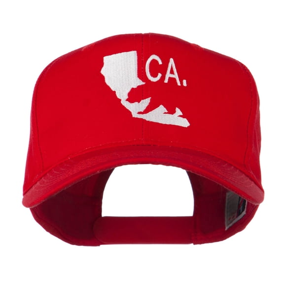 California with Bear Embroidered Cap - Red OSFM