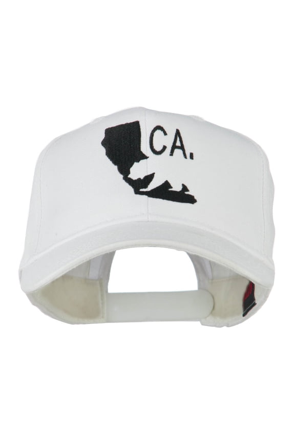 California with Bear Embroidered Cap - White OSFM