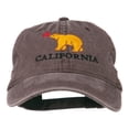 thumbnail image 1 of California with Bear Embroidered Washed Cap - Brown OSFM, 1 of 5