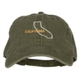 thumbnail image 1 of California with Map Outline Embroidered Washed Cotton Twill Cap - Olive OSFM, 1 of 5