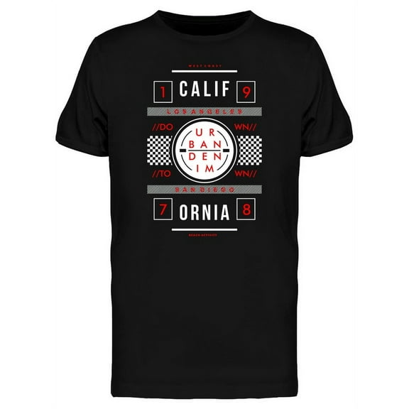 Californian Urban Denim Graphic T-Shirt Men -Image by Shutterstock, Male Large