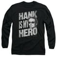 thumbnail image 1 of Californication Hank Is My Hero Long Sleeve Adult 18/1 T-Shirt Black, 1 of 2