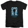 thumbnail image 1 of Californication Hit The Lights Adult V-Neck T-Shirt 30/1 T-Shirt Black, 1 of 1