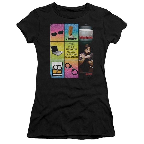 Californication Poor Judgement Junior Women's T-Shirt Sheer Black