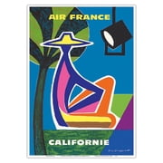 Californie California - France - Vintage Airline Travel Poster by Guy Georget c.1963 - Master Art Print 10in x 14in