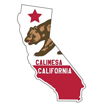 Calimesa California 4 Inch State Shape Vinyl Decal Sticker