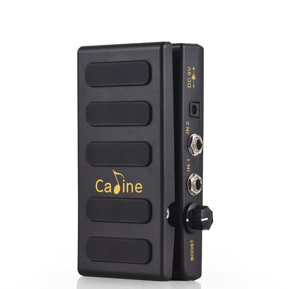 Caline Guitar Volume Pedal with Boost Function, Dual Channel 6.35mm Input Output Electric Guitar Effects, Black