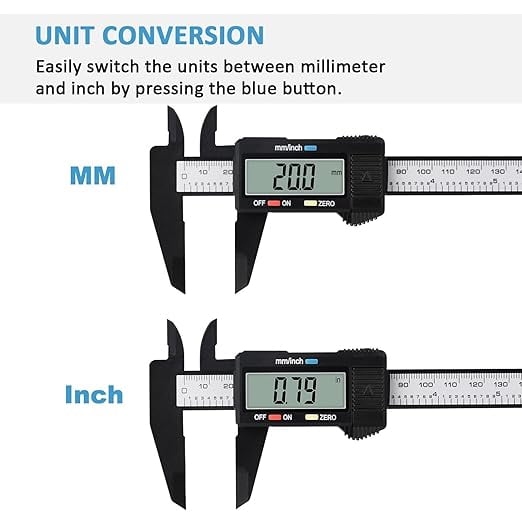 Caliper, Adoric 0-6" Calipers Measuring Tool - Electronic Micrometer Caliper with Large LCD Screen, Auto-Off Feature, Inch and Millimeter Conversion