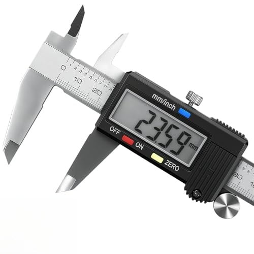 Caliper Measuring Tool,  Vernier Digital Caliper Stainless Steel 6 Inch/150mm, Digital Micrometer Waterproof, Easy Switch from Inch to Millimeter, Large LCD Screen