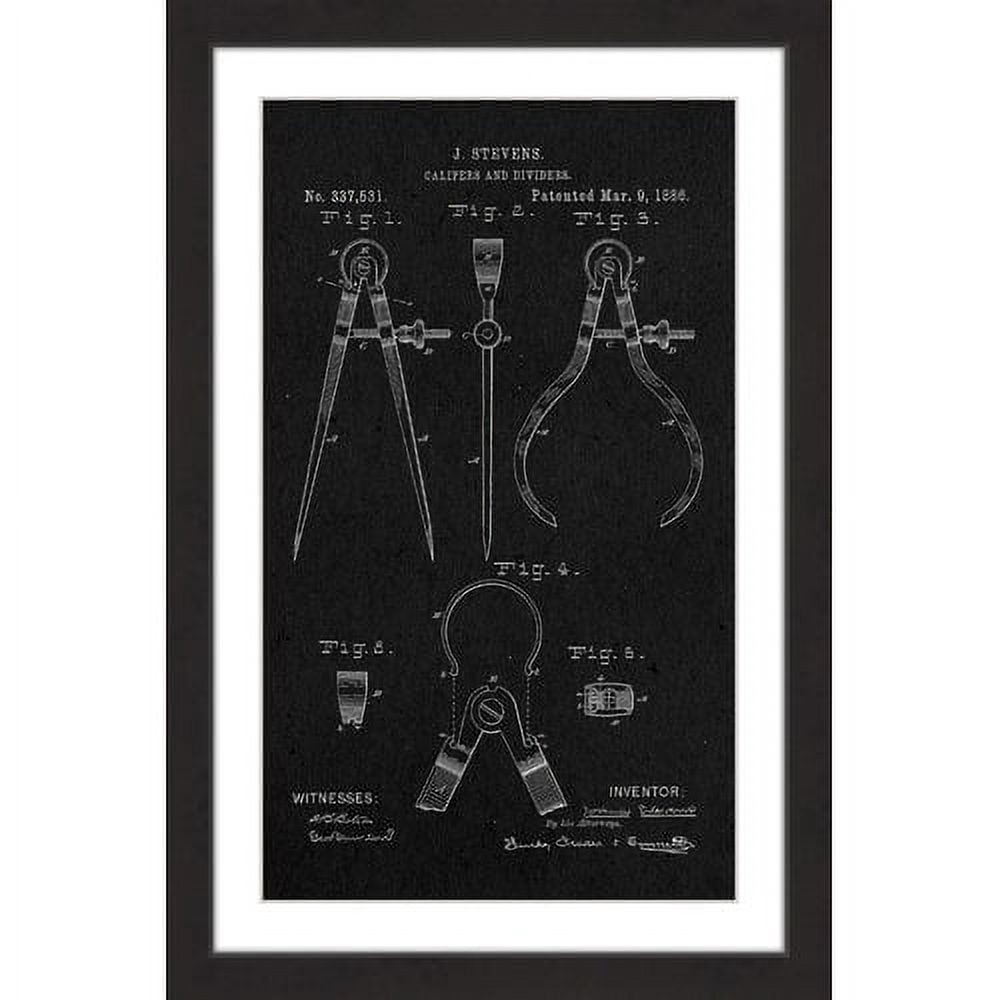 "Calipers 1886 Black Paper" Framed Painting Print