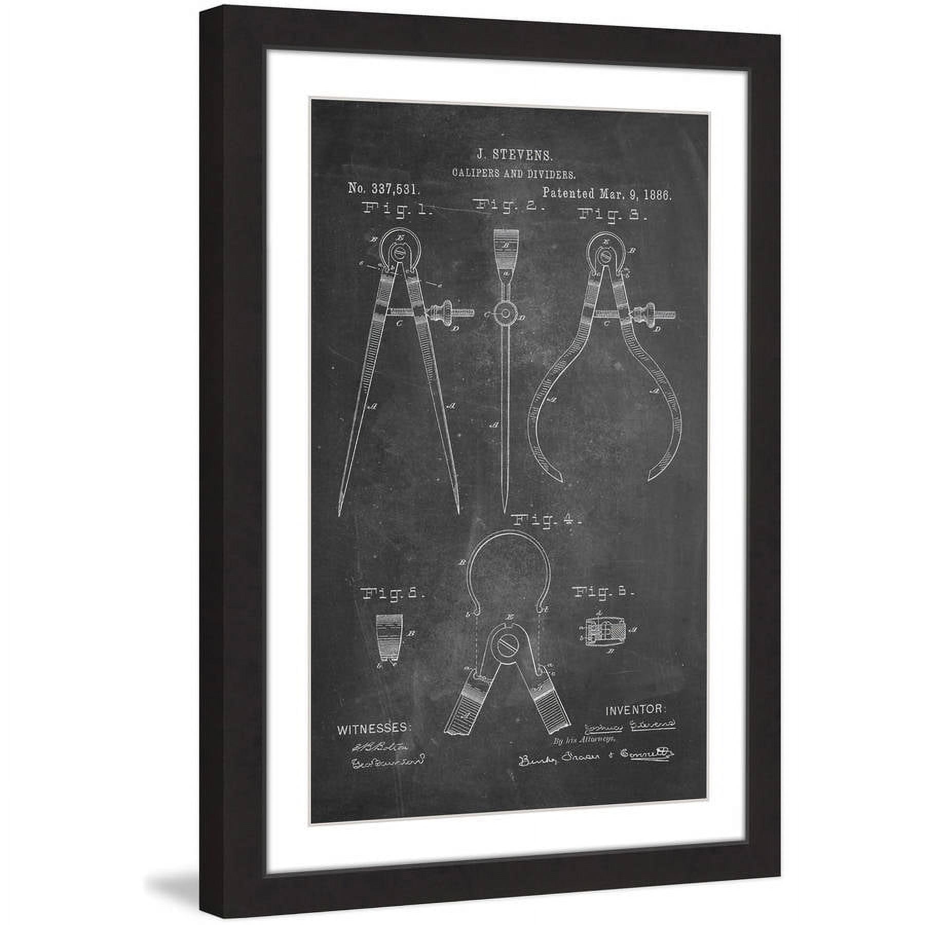 "Calipers 1886 Chalk" Framed Painting Print
