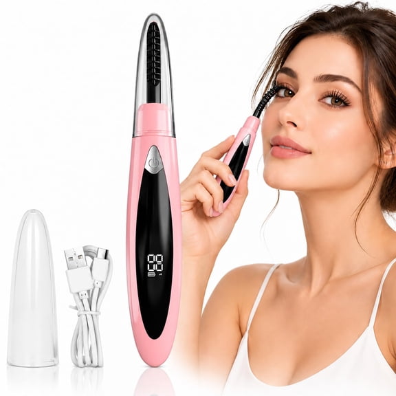Calisi Curler Eyelash, Electric Heated Eyelash Curler, Rechargeable Heated Lash Curler, Portable Eyelash Styling Tool for Daily Makeup,Pink