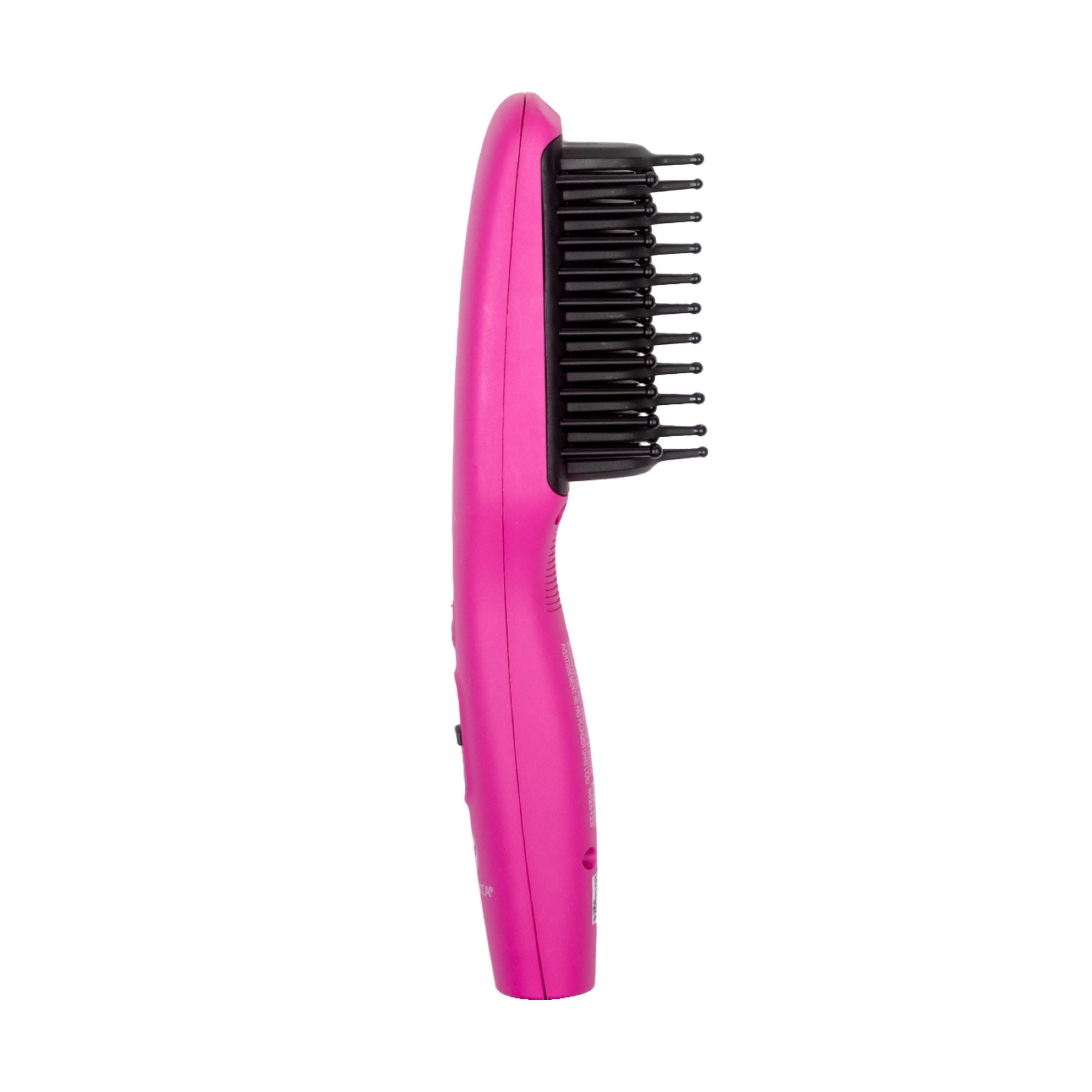 Calista GoGo Mini Detailer Heated Hair Brush Tool, Flamingo Color