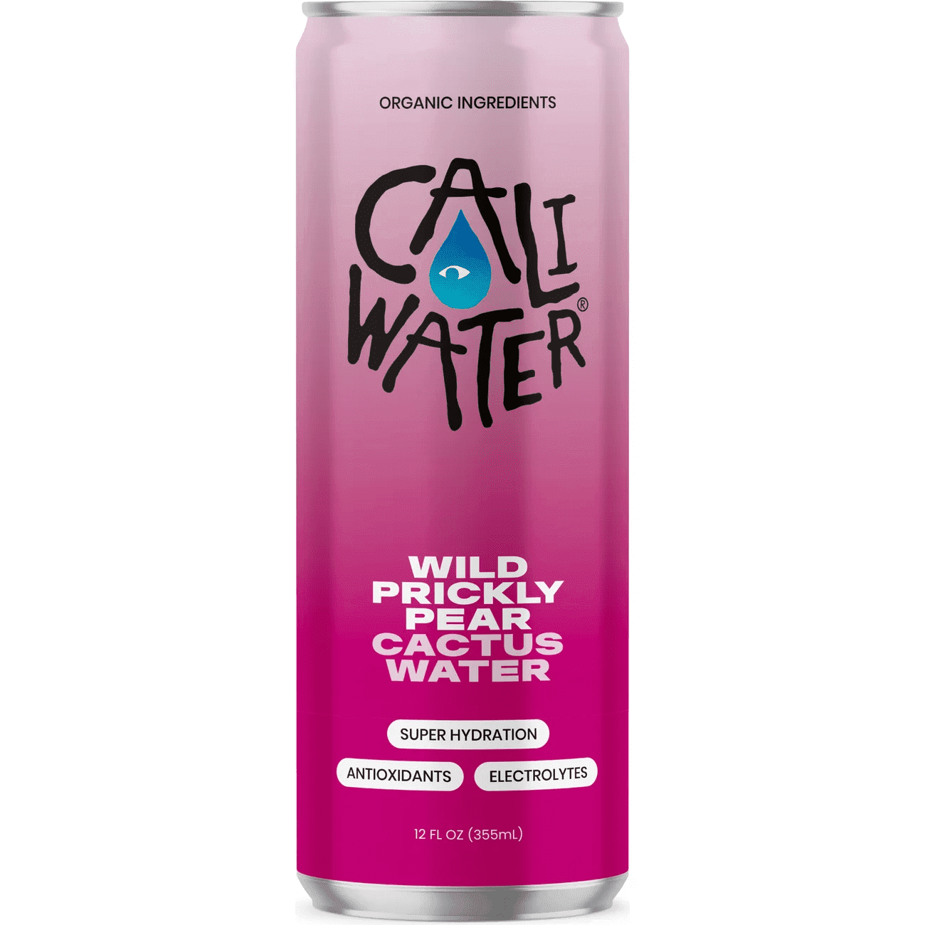 Caliwater Organic Cactus Water, Wild Prickly Pear, Single Can, Coconut Water Alternative, 12 fl oz